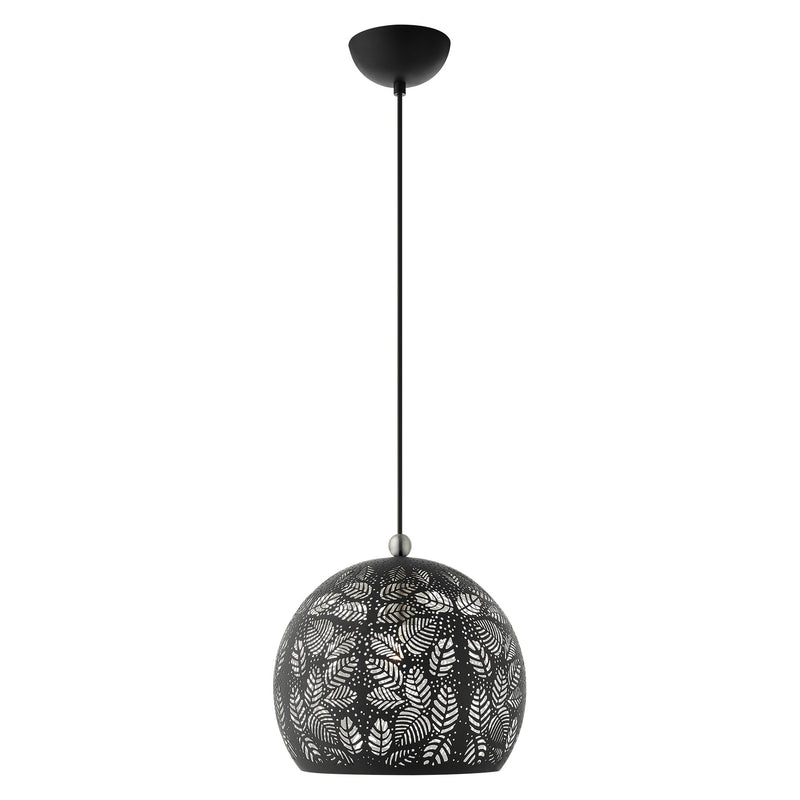 Chantilly Small Pendant in Black with Brushed Nickel Accents