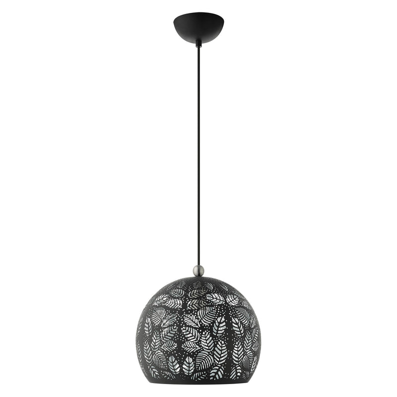 Chantilly Small Pendant in Black with Brushed Nickel Accents