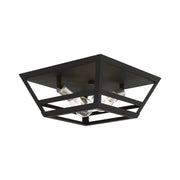 Schofield 2-Light Flush Mount in Black with Brushed Nickel Accents