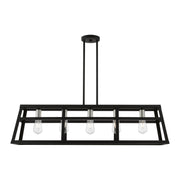 Schofield 5-Light Linear Chandelier in Black with Brushed Nickel Accents