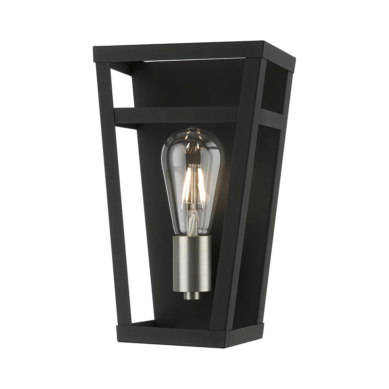 Schofield ADA Wall Sconce in Black with Brushed Nickel Accents