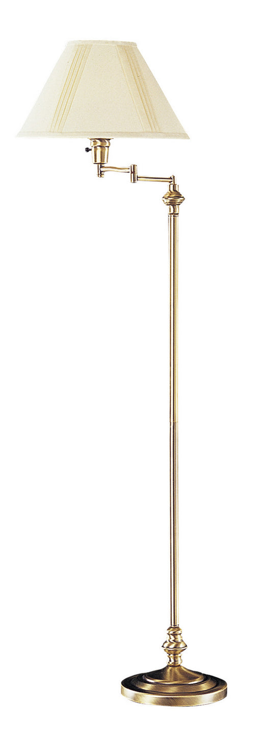 Swing Arm One Light Floor Lamp In Antique Brass