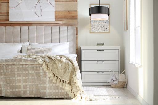 Counterpoint 1 Light 12" Pendant in Matte Black in a room setting