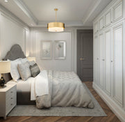 Counterpoint 5 Light 24" Pendant in Modern Gold in a room setting