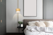 Counterpoint 1 Light 7.25" Pendant in Modern Gold in a room setting