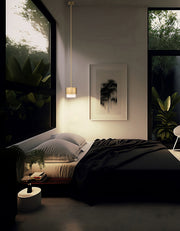 Counterpoint 1 Light 7.25" Pendant in Modern Gold in a room setting