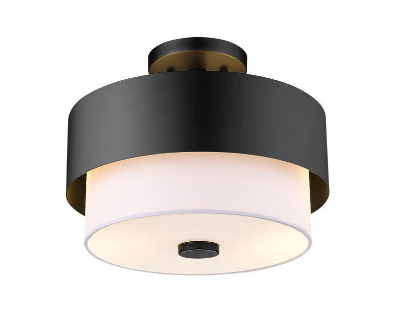 Counterpoint 2 Light 13" Semi Flush Mount in Matte Black