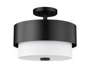 Counterpoint 2 Light 13" Semi Flush Mount in Matte Black