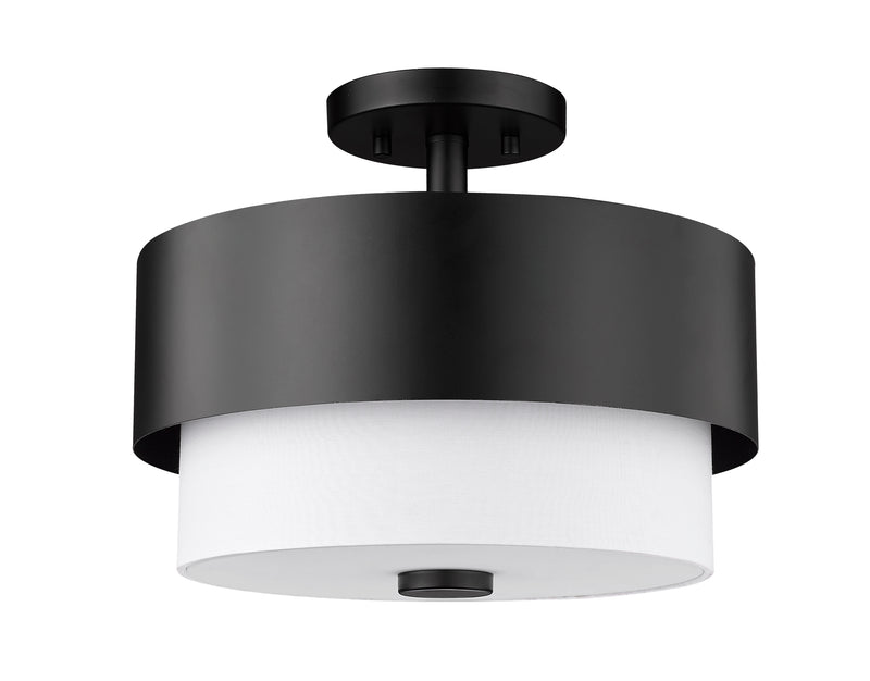 Counterpoint 2 Light 13" Semi Flush Mount in Matte Black