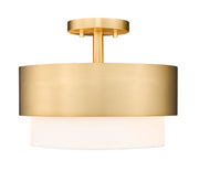 Counterpoint 2 Light 13" Semi Flush Mount in Modern Gold