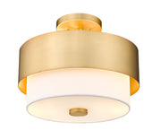 Counterpoint 2 Light 13" Semi Flush Mount in Modern Gold