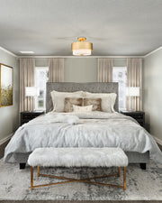 Counterpoint 2 Light 13" Semi Flush Mount in Modern Gold in a room setting