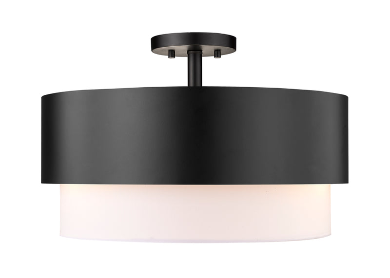 Counterpoint 3 Light 18" Semi Flush Mount in Matte Black