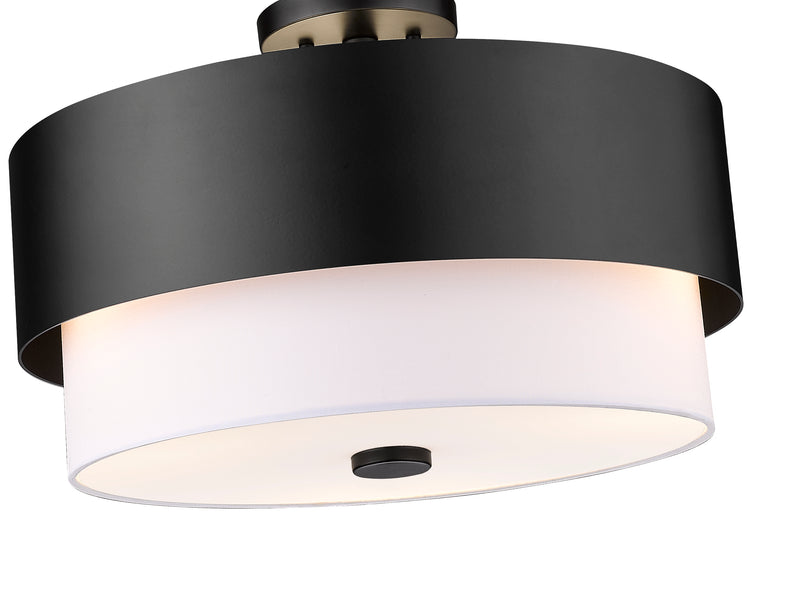 Counterpoint 3 Light 18" Semi Flush Mount in Matte Black
