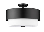 Counterpoint 3 Light 18" Semi Flush Mount in Matte Black