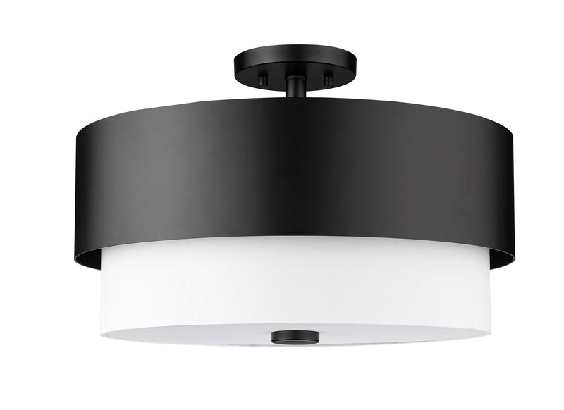 Counterpoint 3 Light 18" Semi Flush Mount in Matte Black