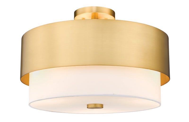 Counterpoint 3 Light 18" Semi Flush Mount in Modern Gold