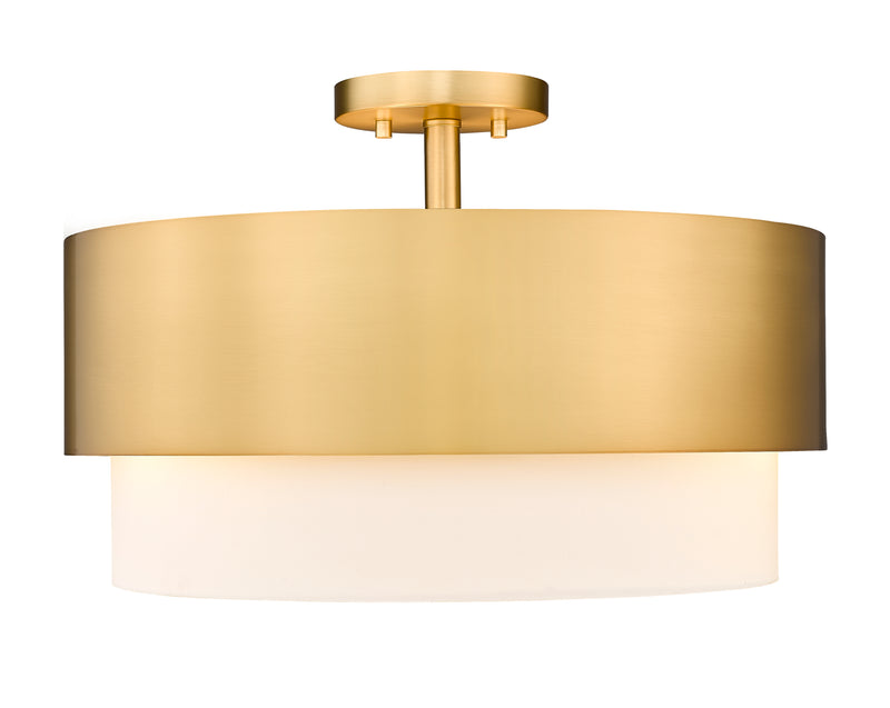 Counterpoint 3 Light 18" Semi Flush Mount in Modern Gold