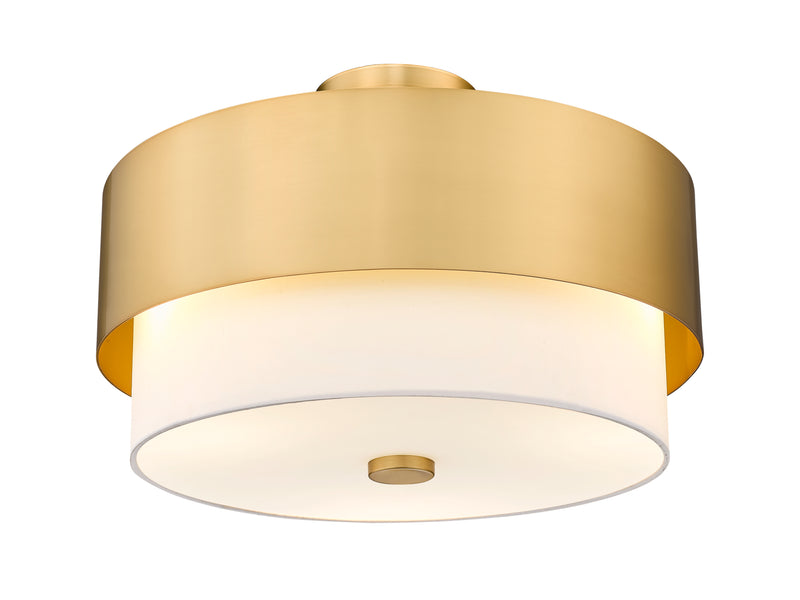 Counterpoint 3 Light 18" Semi Flush Mount in Modern Gold