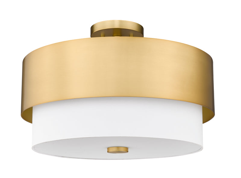 Counterpoint 3 Light 18" Semi Flush Mount in Modern Gold