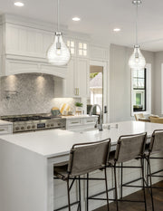 Bon Air 1 Light 10" Pendant in Brushed Nickel in a room setting