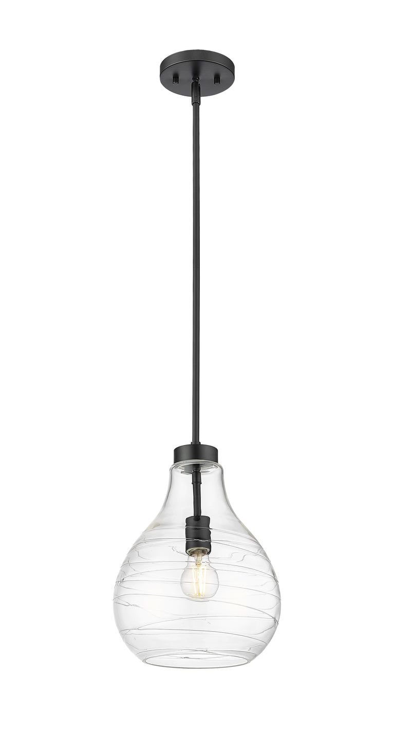 Bon Air 1 Light 10" Pendant in Matte Black
