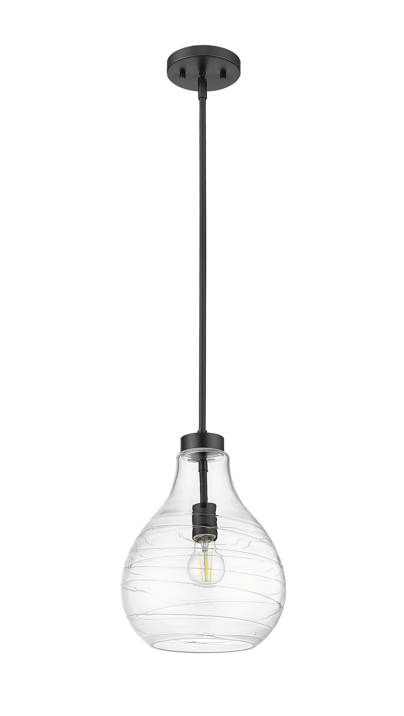 Bon Air 1 Light 10" Pendant in Matte Black