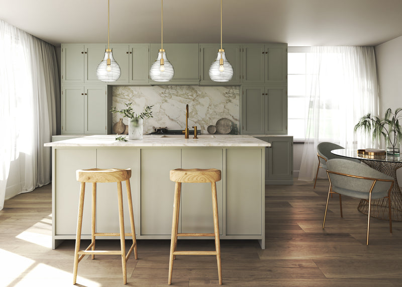 Bon Air 1 Light 10" Pendant in Modern Gold in a room setting