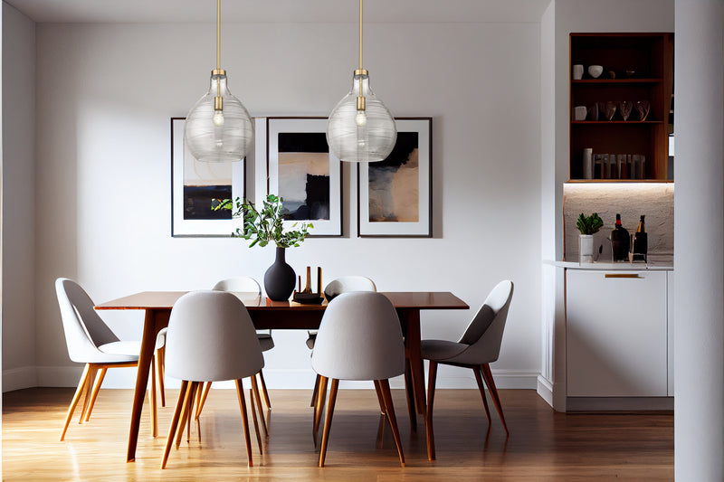 Bon Air 1 Light 13" Pendant in Modern Gold in a room setting