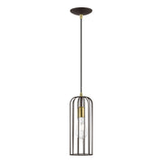 Glenbrook Pendant in Bronze with Antique Brass Accents