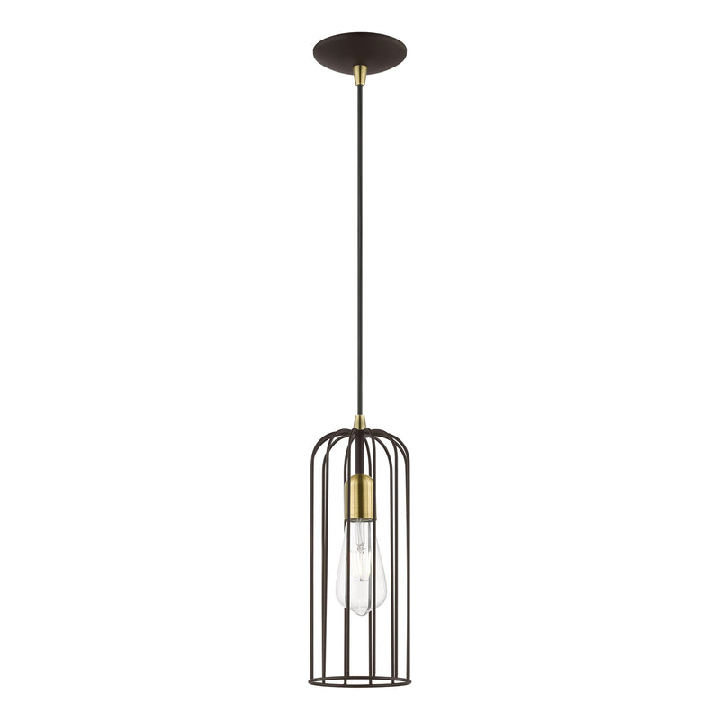 Glenbrook Pendant in Bronze with Antique Brass Accents