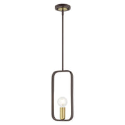 Bergamo Pendant in Bronze with Antique Brass Accents