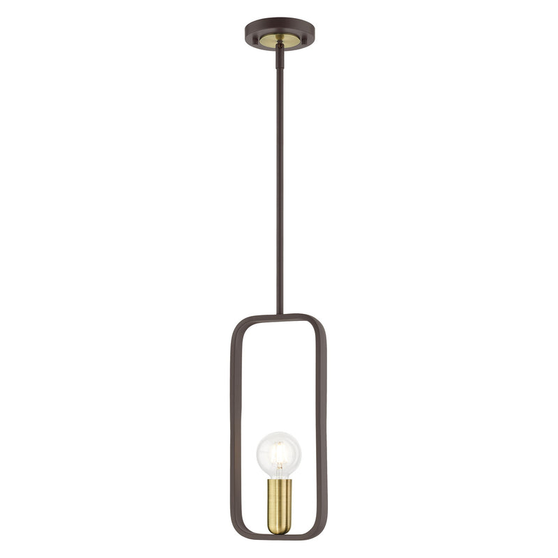 Bergamo Pendant in Bronze with Antique Brass Accents