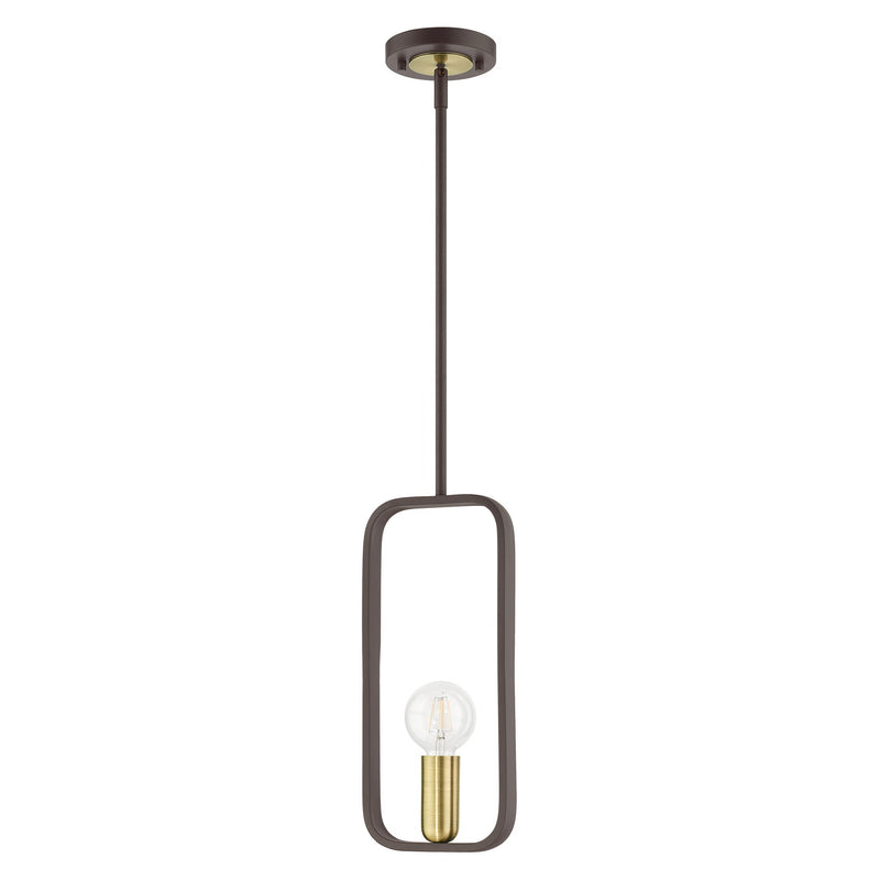 Bergamo Pendant in Bronze with Antique Brass Accents