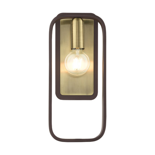 Bergamo ADA Wall Sconce in Bronze with Antique Brass Accents