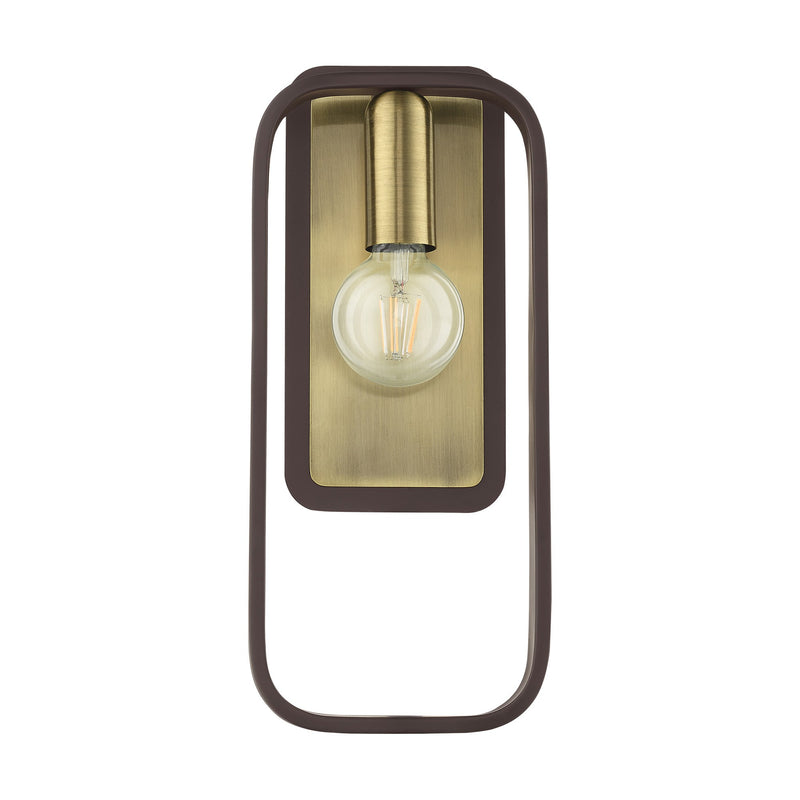 Bergamo ADA Wall Sconce in Bronze with Antique Brass Accents