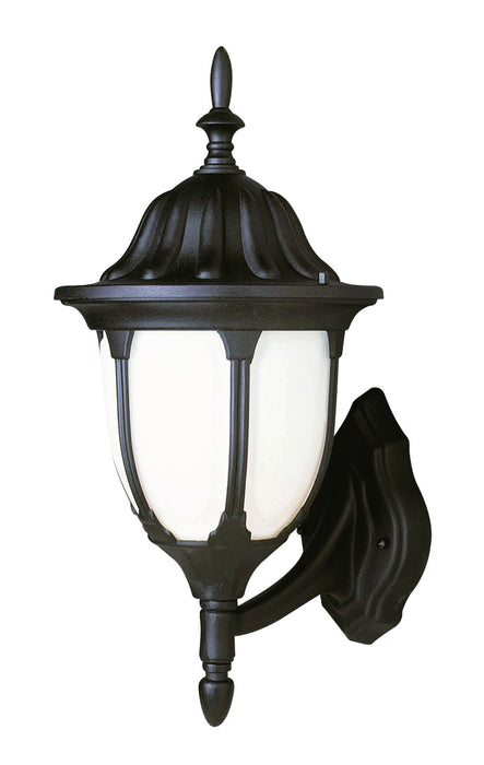 Hamilton 1-Light Wall Lantern in Black with Opal Glass
