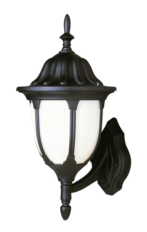 Hamilton 1-Light Wall Lantern in Black with Opal Glass