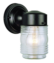Quinn 1-Light 7" Outdoor Wall Lantern in Black