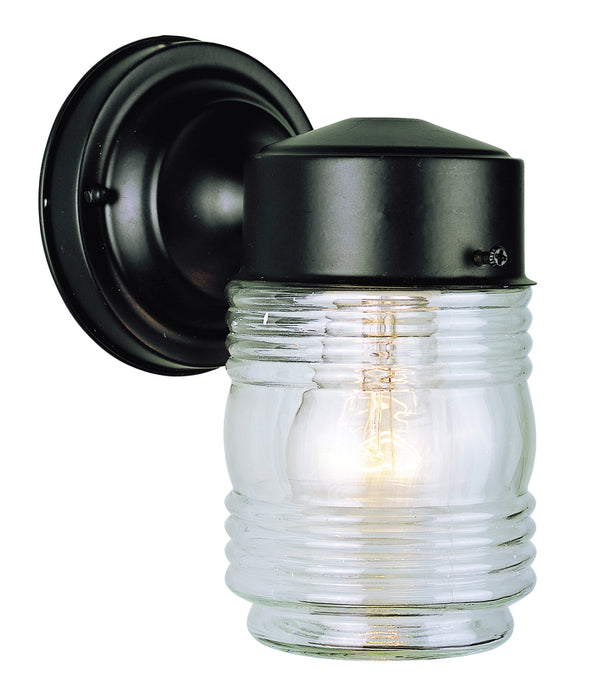 Quinn 1-Light Wall Lantern in Black with Clear Glass