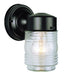 Quinn 1-Light Wall Lantern in Black with Clear Glass