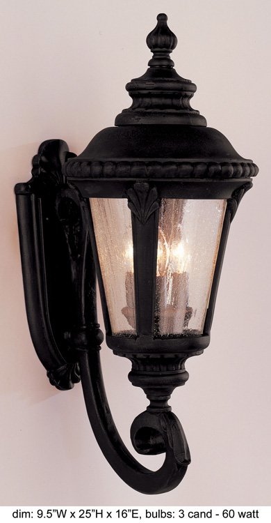 Commons 3-Light 24" Outdoor Wall Lantern in Black