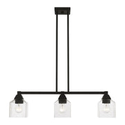 Aragon 3-Light Linear Chandelier in Black