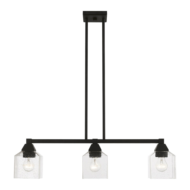 Aragon 3-Light Linear Chandelier in Black