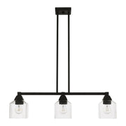 Aragon 3-Light Linear Chandelier in Black