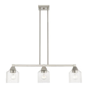 Aragon 3-Light Linear Chandelier in Brushed Nickel