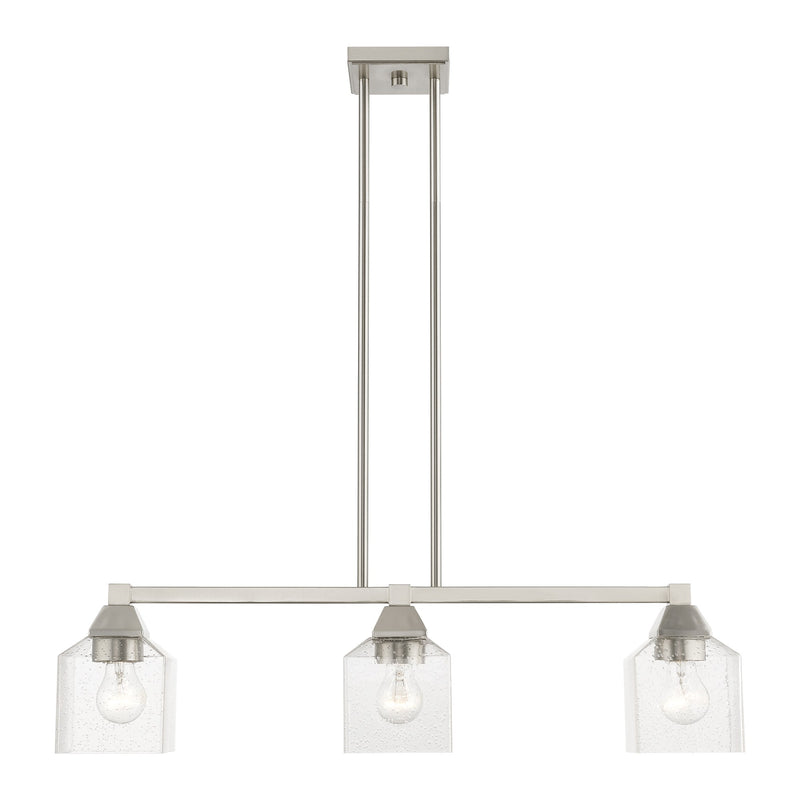 Aragon 3-Light Linear Chandelier in Brushed Nickel