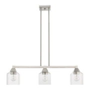 Aragon 3-Light Linear Chandelier in Brushed Nickel