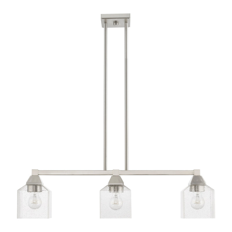 Aragon 3-Light Linear Chandelier in Brushed Nickel
