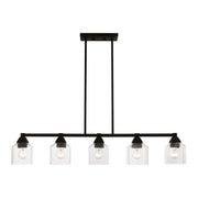 Aragon 5-Light Linear Chandelier in Black